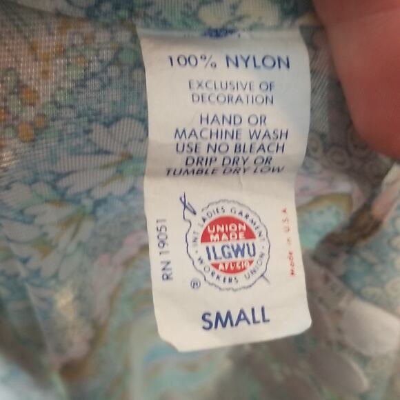 Vintage 80s Union Label Long Floral Slip Nightgown - Picture 4 of 7